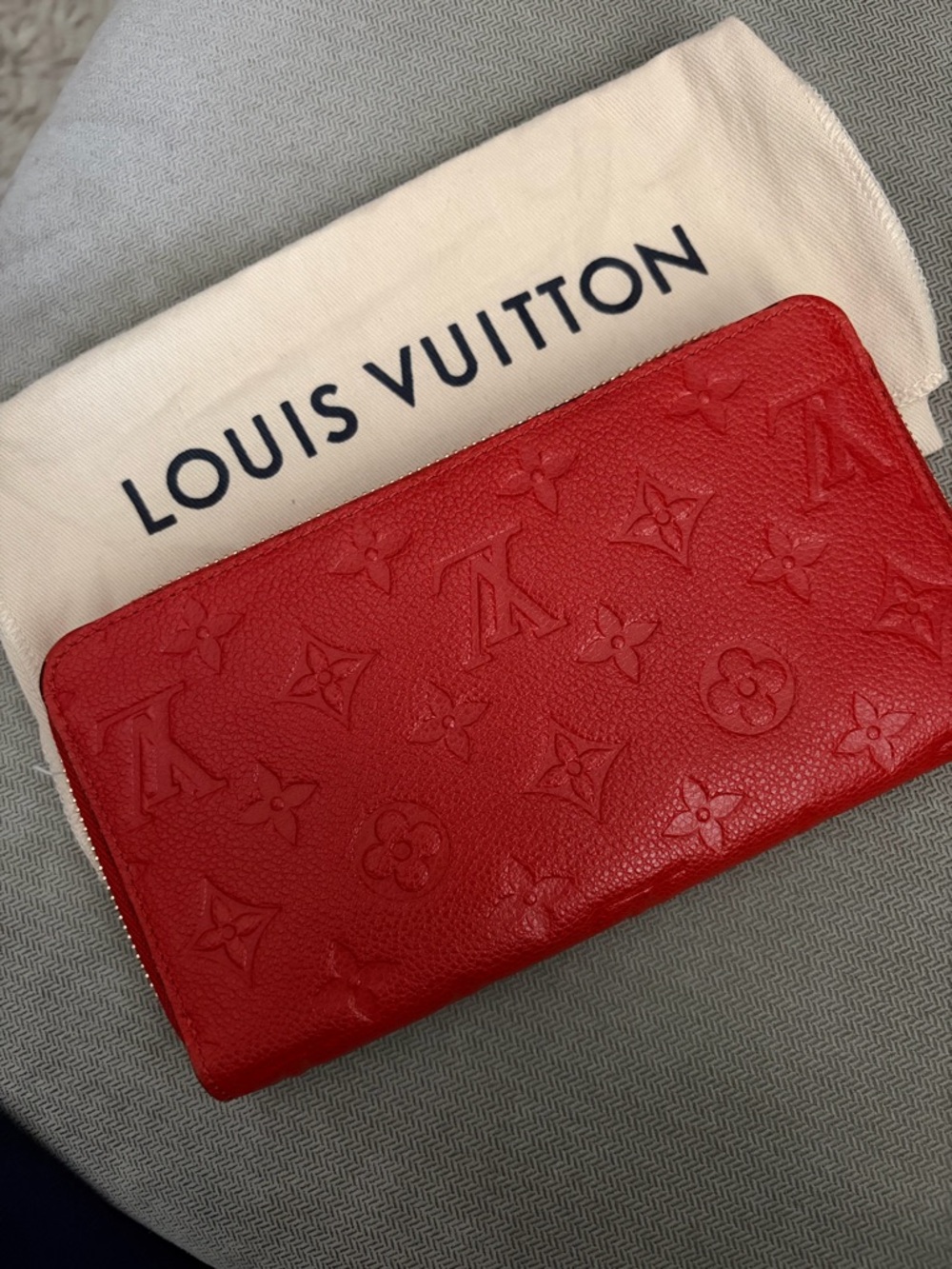 Louis Vuitton - Coral Red Monogram Empreinte Zippy Wallet